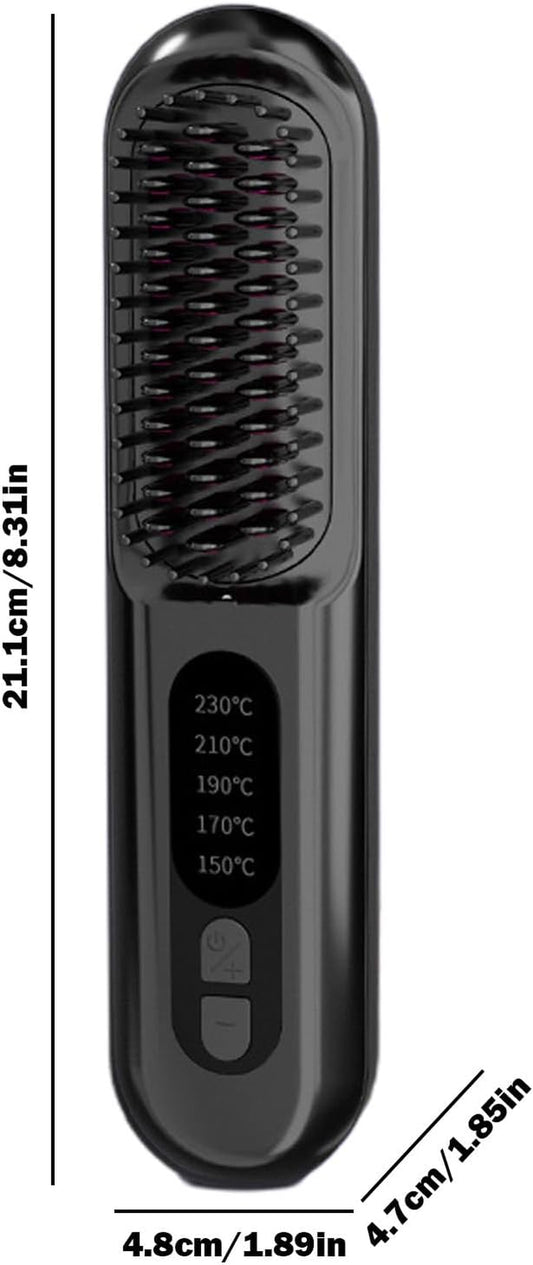 Hair Straightener | Hair Brush Straightener | Hair Straightener Brush, Rechargeable Ion Hot Straightener Styling Comb | Anti-Scald, 5 Temp Settings, Hair Styling Tools for Home Salon Use