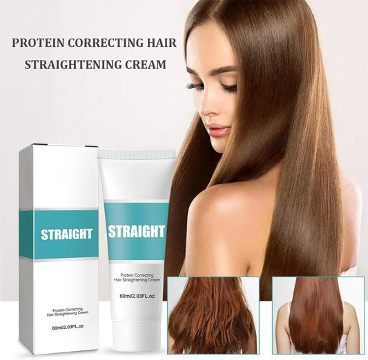 Hair Straightening Cream - Hair Gloss and Silk - Hair Protein Correcting - Hair Straightening - Nourishing Fast Smoothing Collagen Hair Straightener Cream for Curly Hair