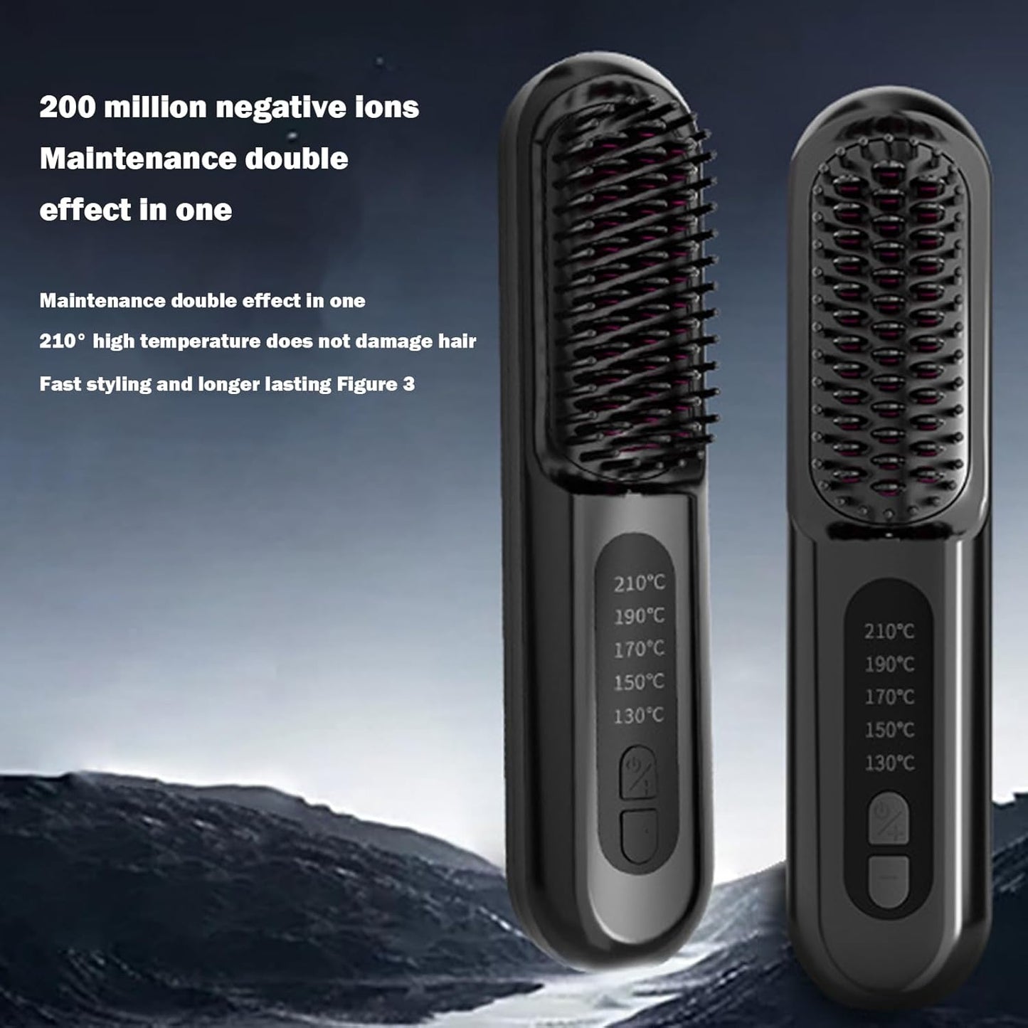 Hair Straightener | Hair Brush Straightener | Hair Straightener Brush, Rechargeable Ion Hot Straightener Styling Comb | Anti-Scald, 5 Temp Settings, Hair Styling Tools for Home Salon Use