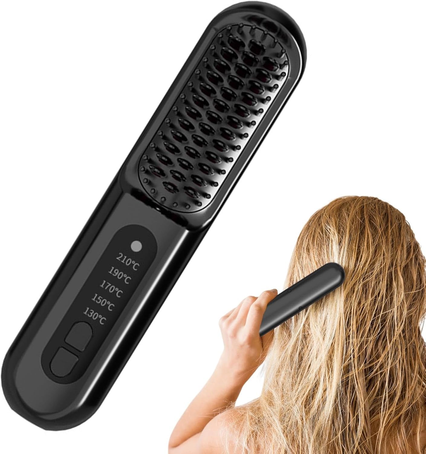 Hair Straightener | Hair Brush Straightener | Hair Straightener Brush, Rechargeable Ion Hot Straightener Styling Comb | Anti-Scald, 5 Temp Settings, Hair Styling Tools for Home Salon Use