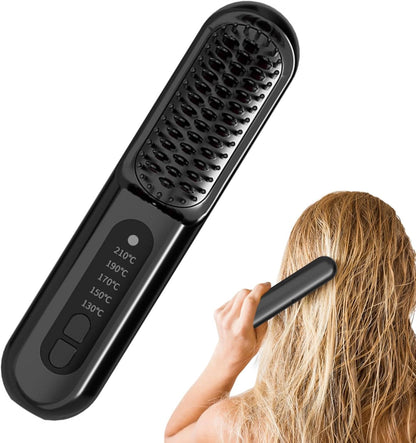 Hair Straightener | Hair Brush Straightener | Hair Straightener Brush, Rechargeable Ion Hot Straightener Styling Comb | Anti-Scald, 5 Temp Settings, Hair Styling Tools for Home Salon Use