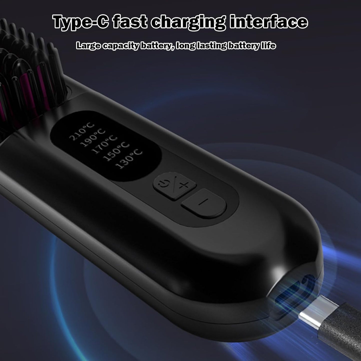 Hair Straightener | Hair Brush Straightener | Hair Straightener Brush, Rechargeable Ion Hot Straightener Styling Comb | Anti-Scald, 5 Temp Settings, Hair Styling Tools for Home Salon Use