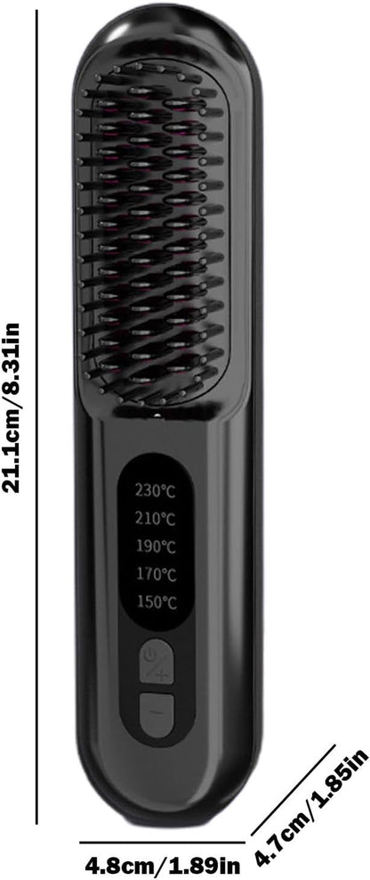 Hair Straightener | Hair Brush Straightener | Hair Straightener Brush, Rechargeable Ion Hot Straightener Styling Comb | Anti-Scald, 5 Temp Settings, Hair Styling Tools for Home Salon Use